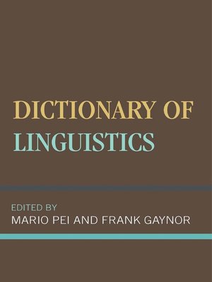 cover image of Dictionary of Linguistics